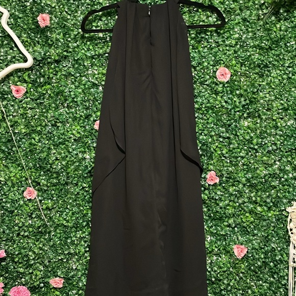 Ruffled Flowy Little Black Cocktail Dress - Picture 5 of 5